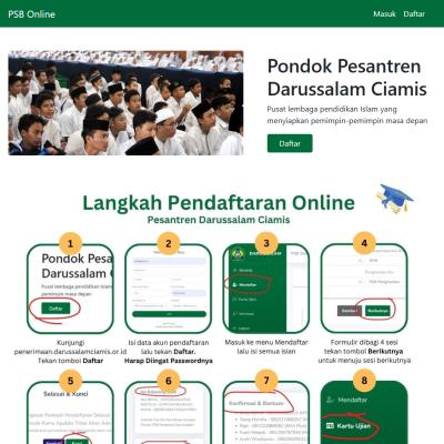 Website Penerimaan Siswa Baru di Pesantren Darussalam Ciamis