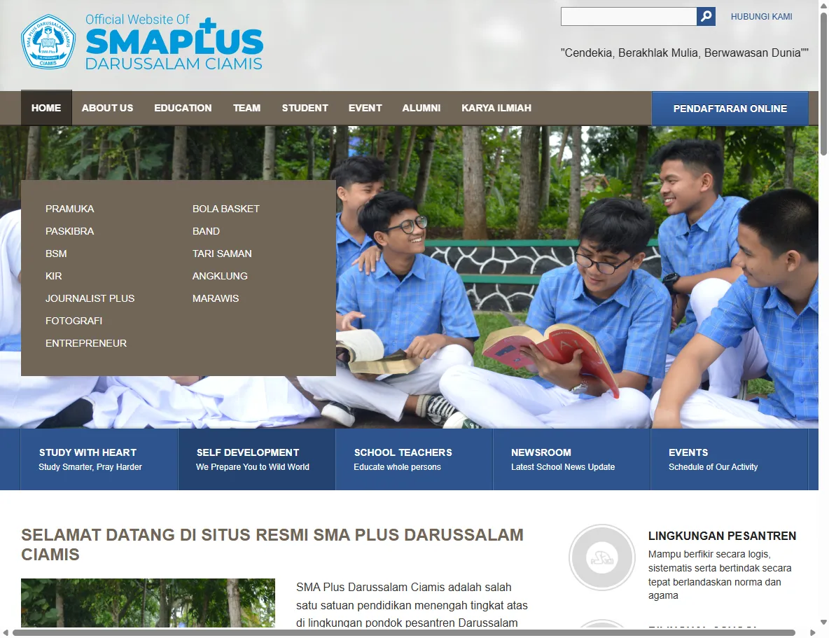 Website SMA Plus Darussalam Ciamis